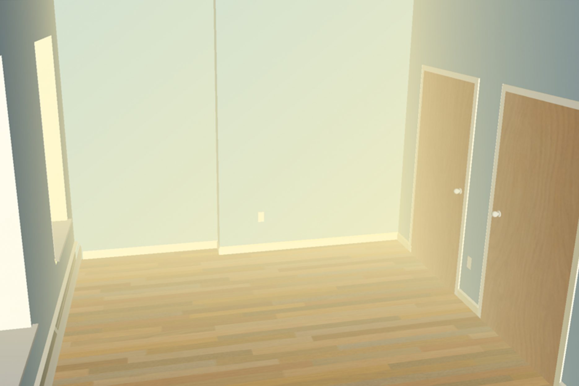 3D rendering of the Bronx Blue Bedroom